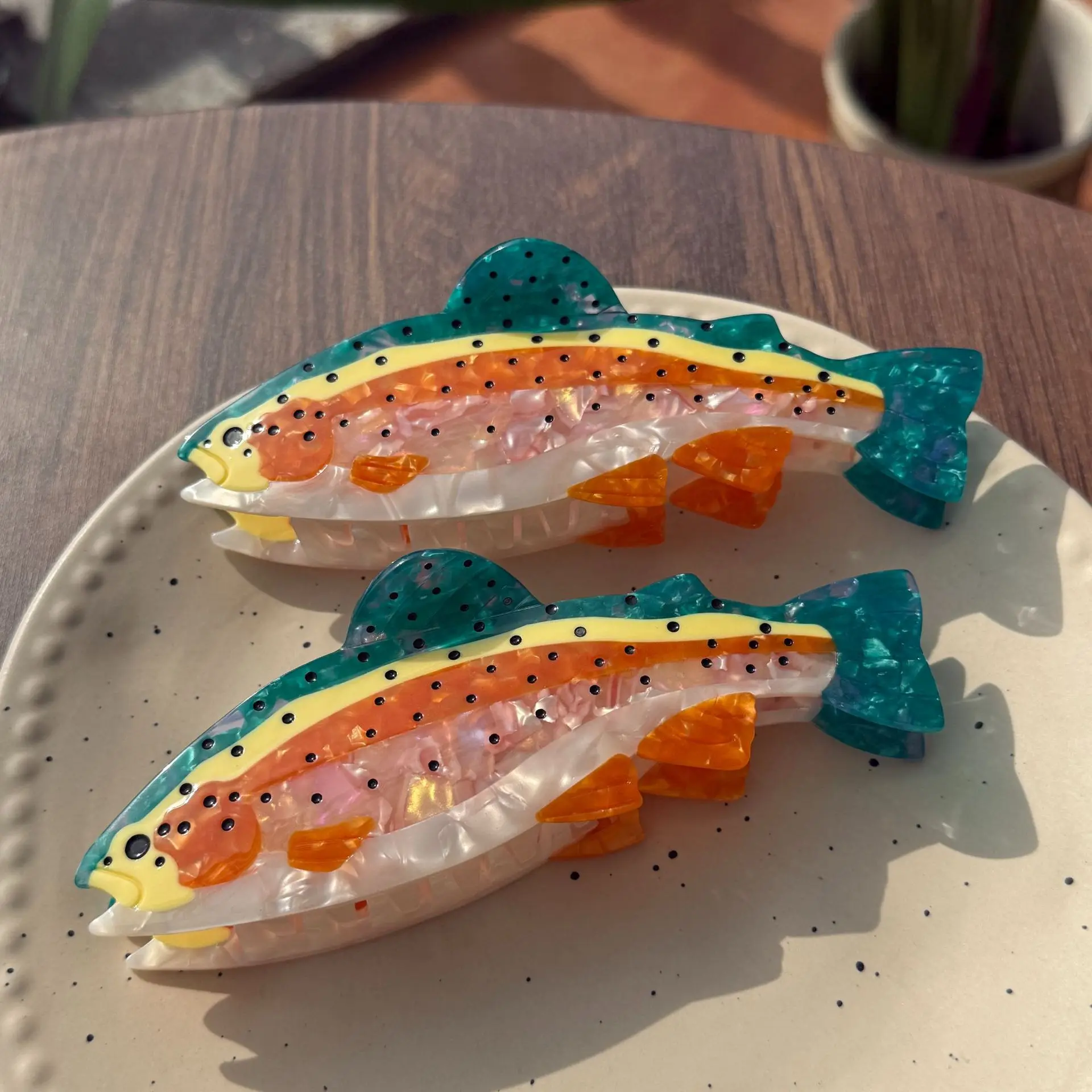 New Acetate Summer Marine Colorful Goldfish Fish Cute Hair Clip Claw Hair Accessories for Women Girls
New Acetate Summer Marine Colorful Goldfish Fish Cute Hair Clip Claw Hair Accessories for Women Girls