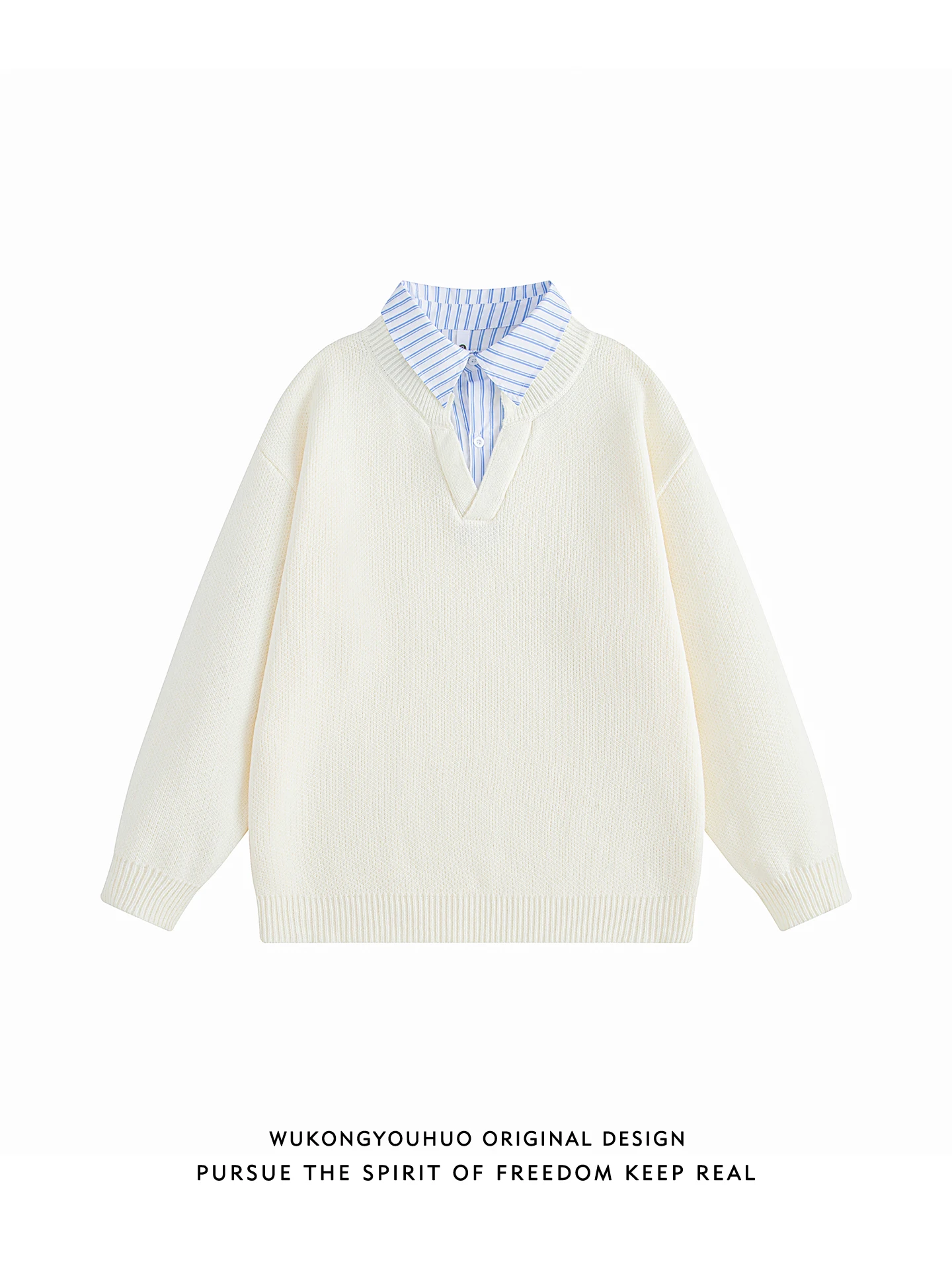 Осенне-зимний свободный повседневный вязаный свитер для мужчин, модный брендовый свободный свитер для пар, с воротником-стойкой, имитация двухслойного свитера
Осенне-зимний свободный повседневный вязаный свитер для мужчин, модный брендовый свободный свитер для пар, с воротником-стойкой, имитация двухслойного свитера