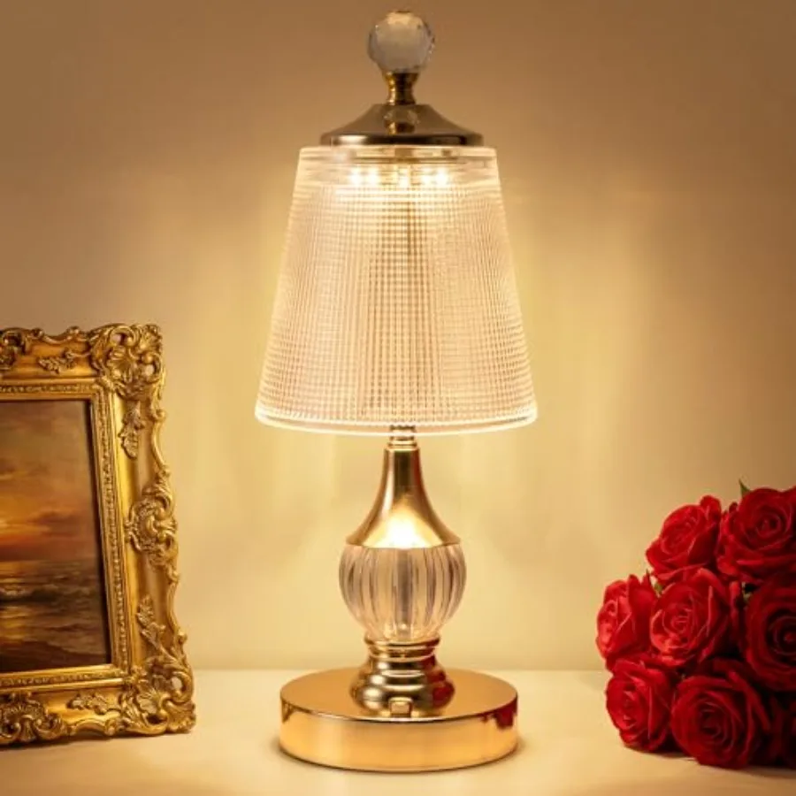 Vintage Gold Crystal Rechargeable Lamp Cordless, LED Touch Battery Operated Table Lamp, 3 Colors Dimmable Portable, Modern Home
Vintage Gold Crystal Rechargeable Lamp Cordless, LED Touch Battery Operated Table Lamp, 3 Colors Dimmable Portable, Modern Home