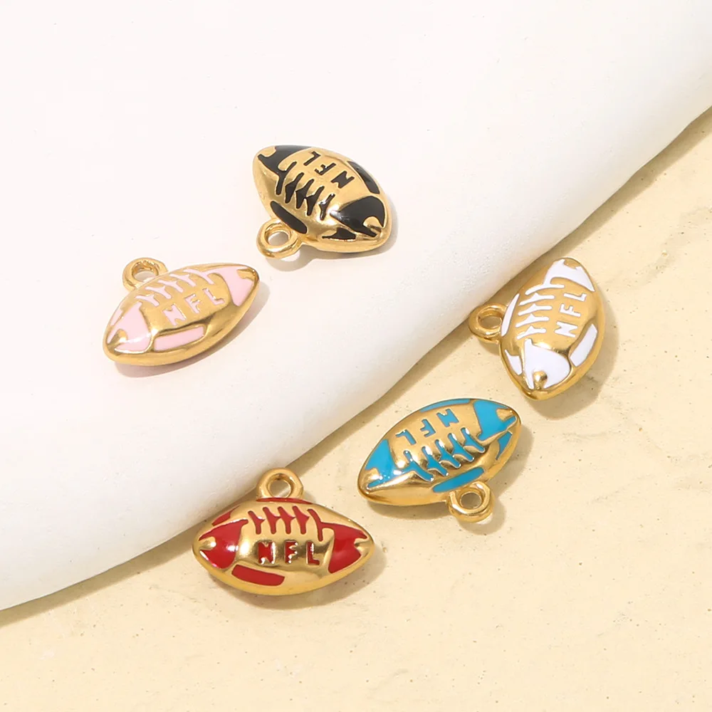 5Pcs Stainless Steel Gold Football Oil Drip Pendant DIY Bracelet Necklace Jewelry Accessories Charm
5Pcs Stainless Steel Gold Football Oil Drip Pendant DIY Bracelet Necklace Jewelry Accessories Charm