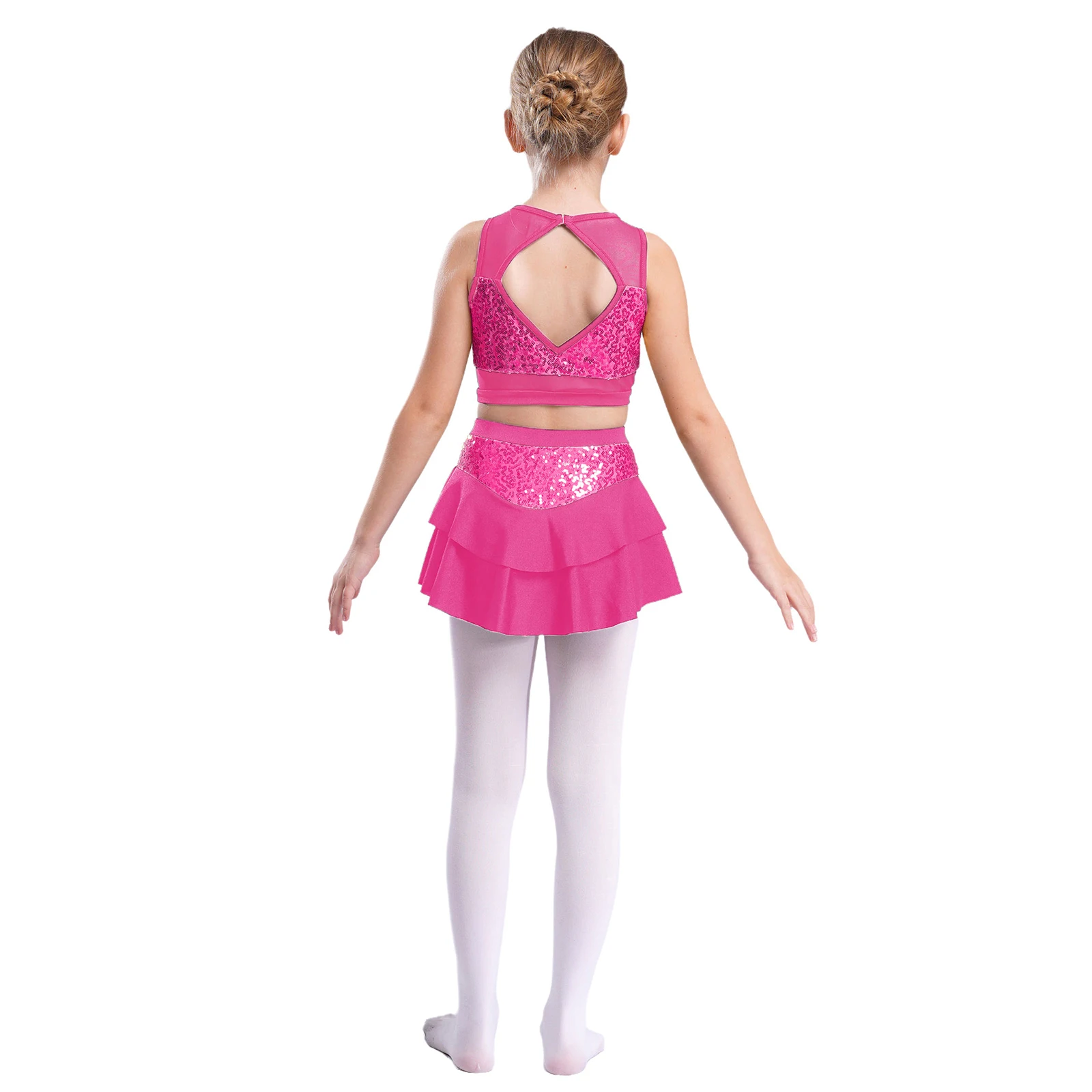 Kids Girls Jazz Modern Dance Wear Stage Performance Costume Cheerleading Skating Ballet Gymnastics Outfit Crop Top with Skirts
Kids Girls Jazz Modern Dance Wear Stage Performance Costume Cheerleading Skating Ballet Gymnastics Outfit Crop Top with Skirts