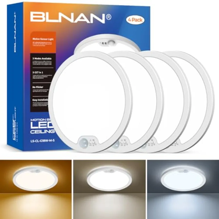 Motion Sensor Ceiling Light Wired, 8.7 Inch 3000K 4000K 5000K Selectable LED Flush Mount Light Fixture, Motion Activated Light
Motion Sensor Ceiling Light Wired, 8.7 Inch 3000K 4000K 5000K Selectable LED Flush Mount Light Fixture, Motion Activated Light