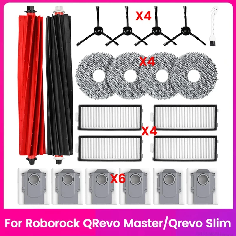 Вакуумные аксессуары для Roborock Qrevo Master/Qrevo Slim, детали робота-пылесоса, основная боковая щетка, фильтры, накладка для швабры, мешки для пыли
Вакуумные аксессуары для Roborock Qrevo Master/Qrevo Slim, детали робота-пылесоса, основная боковая щетка, фильтры, накладка для швабры, мешки для пыли