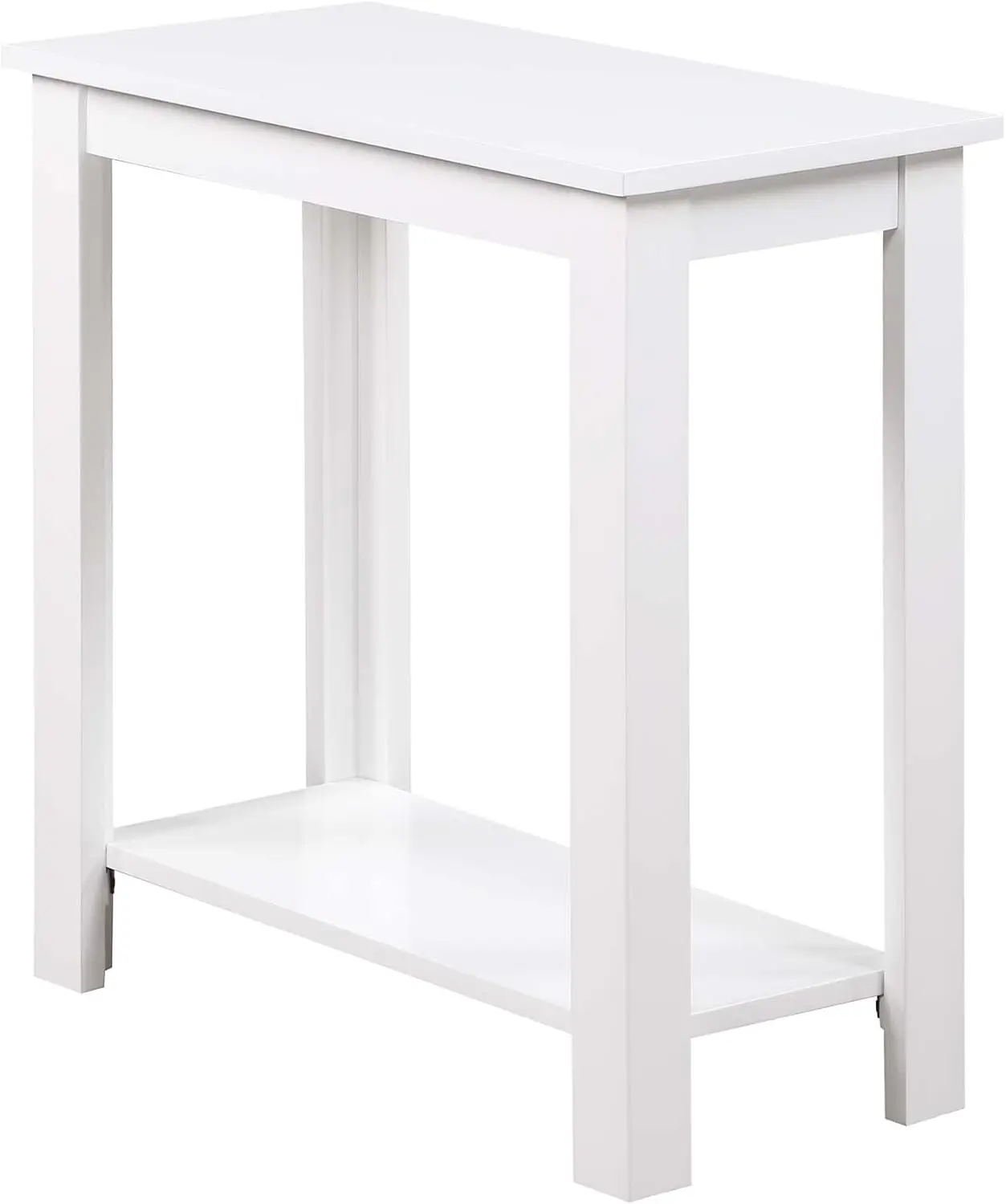 Chairside End Table with Storage Shelf, 23.75" Modern Living Room Table, White
Chairside End Table with Storage Shelf, 23.75" Modern Living Room Table, White