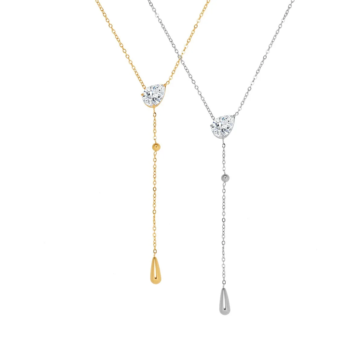Charm Necklaces Fashionable Jewelry Water Droplet Zircon Necklace Collarbone Chain 2pcs For Best Friend Gift Girlfriend
Charm Necklaces Fashionable Jewelry Water Droplet Zircon Necklace Collarbone Chain 2pcs For Best Friend Gift Girlfriend