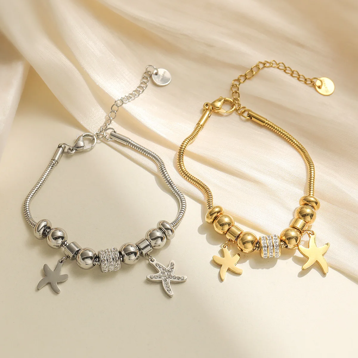 European American Personalized 18K Gold Zircon Starfish Pendant Stainless Steel Bracelet Versatile Women's Hand Jewelry 2025 NL
European American Personalized 18K Gold Zircon Starfish Pendant Stainless Steel Bracelet Versatile Women's Hand Jewelry 2025 NL