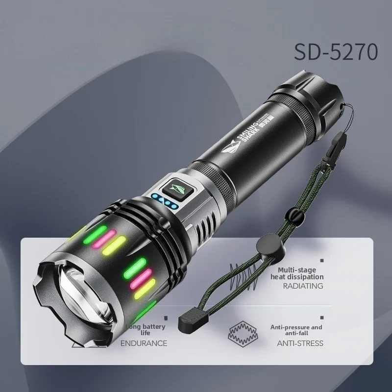 Фонарик с сильным светом и зумом дальнего действия, уличный живой дисплей, пятискоростная регулировка, светящийся фонарик из алюминиевого сплава
Фонарик с сильным светом и зумом дальнего действия, уличный живой дисплей, пятискоростная регулировка, светящийся фонарик из алюминиевого сплава