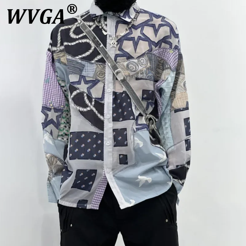 WVGA Shirts Spring Autumn New Men's Tide Turn-Down Collar Patchwork Trendy Design Niche Chic Casual Long Sleeved Tops Ins W11517
WVGA Shirts Spring Autumn New Men's Tide Turn-Down Collar Patchwork Trendy Design Niche Chic Casual Long Sleeved Tops Ins W11517