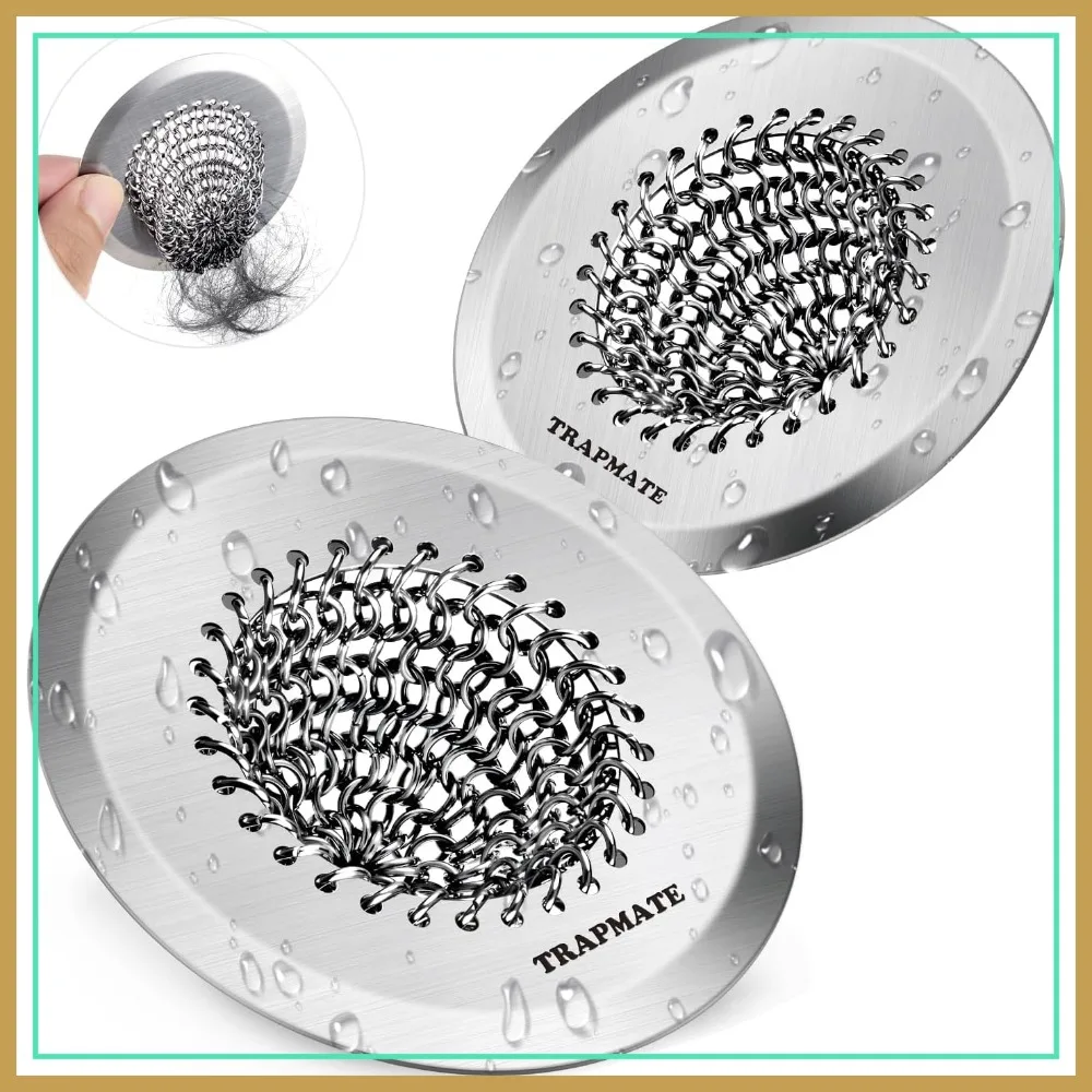 2.8" Reversible Bathtub Drain Strainer, 304 Stainless Steel Hair Catcher for Drains Under 2.5 Inches, 2 Pack
2.8" Reversible Bathtub Drain Strainer, 304 Stainless Steel Hair Catcher for Drains Under 2.5 Inches, 2 Pack