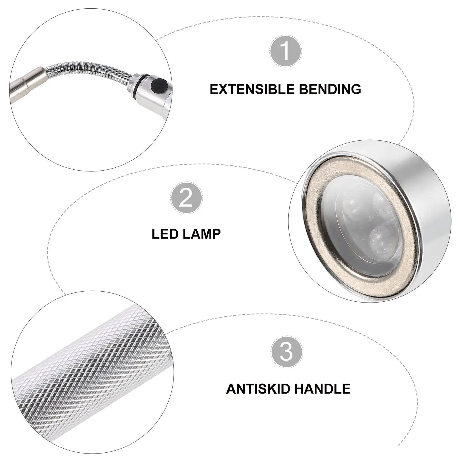 Magnetic Pickup Tool Telescopic LED Flashlight Flexible Magnet Head Light Portable Handy Tool for Automotive Mechanics
Magnetic Pickup Tool Telescopic LED Flashlight Flexible Magnet Head Light Portable Handy Tool for Automotive Mechanics