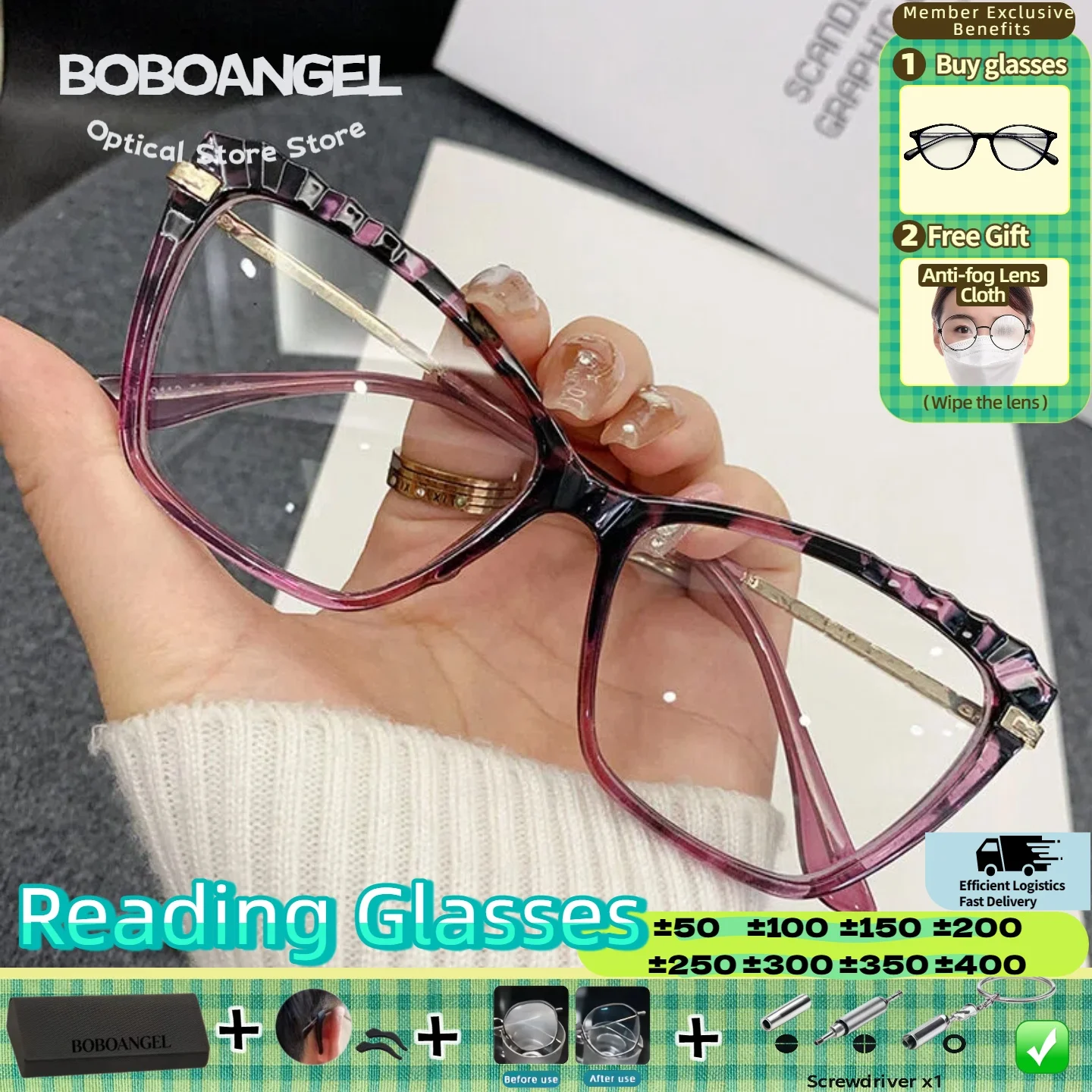 BOBOANGEL Casual Optical Lens Anti Blue Light Reading Eyewear Versatile Women Progressive CatEye Prescription Hyperopia Glasses
BOBOANGEL Casual Optical Lens Anti Blue Light Reading Eyewear Versatile Women Progressive CatEye Prescription Hyperopia Glasses