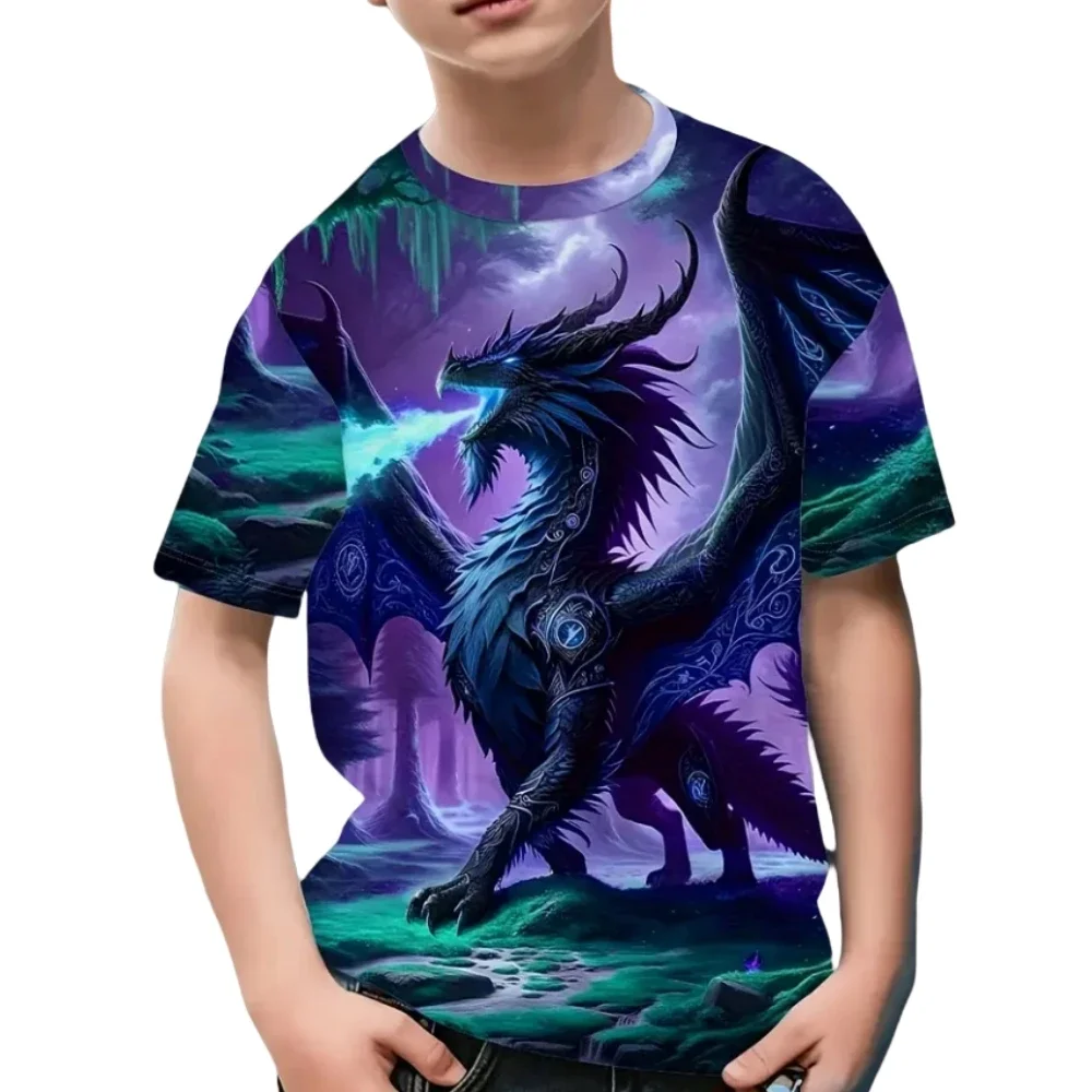 Casual Summer Short Sleeves Children's T-Shirt Children's Boy's Clothing Fashions Megalosaurus 3D Print Graphic T Shirts Outdoor 
Casual Summer Short Sleeves Children's T-Shirt Children's Boy's Clothing Fashions Megalosaurus 3D Print Graphic T Shirts Outdoor