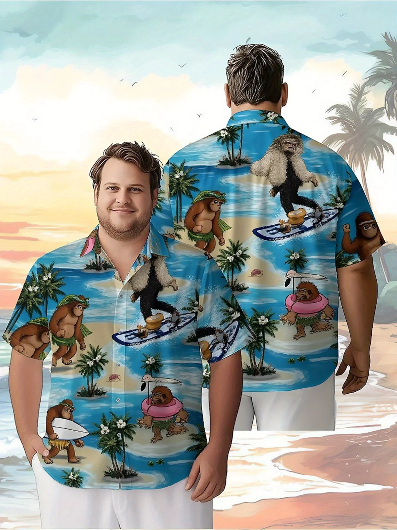 Men's Plus Size Hawaiian Shirts Gorilla Tropical Beach Surfing Pattern,New Summer Fashion Tops,Hip Hop Streetwear
Men's Plus Size Hawaiian Shirts Gorilla Tropical Beach Surfing Pattern,New Summer Fashion Tops,Hip Hop Streetwear