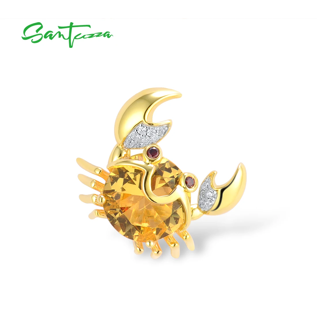 SANTUZZA Pure 925 Sterling Silver Pendant for Women Sparkling Yellow Stones Garnet White CZ Crab Pendant Lovely Fine Jewelry
SANTUZZA Pure 925 Sterling Silver Pendant for Women Sparkling Yellow Stones Garnet White CZ Crab Pendant Lovely Fine Jewelry