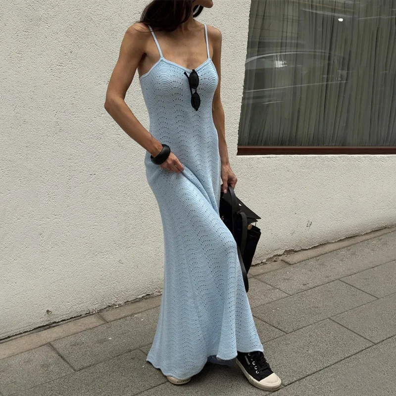 Tsiisd Knit Hollow Out Women's Camisole Maxi Dress Casual Daily Streetwear Beach Vacation Party Evening Dress Female Dress 2026
Tsiisd Knit Hollow Out Women's Camisole Maxi Dress Casual Daily Streetwear Beach Vacation Party Evening Dress Female Dress 2026