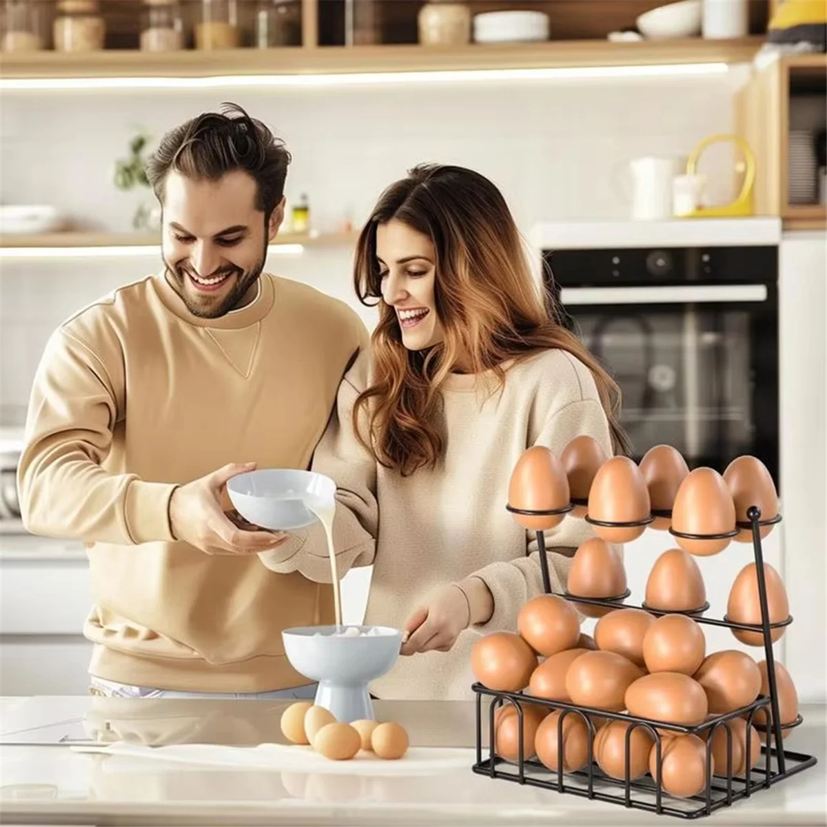 JLMC Countertop Egg Holder Kitchen Fresh Eggs Storage Rack Large Capacity Storage Organizer Container Holder Basket Kitchen
JLMC Countertop Egg Holder Kitchen Fresh Eggs Storage Rack Large Capacity Storage Organizer Container Holder Basket Kitchen