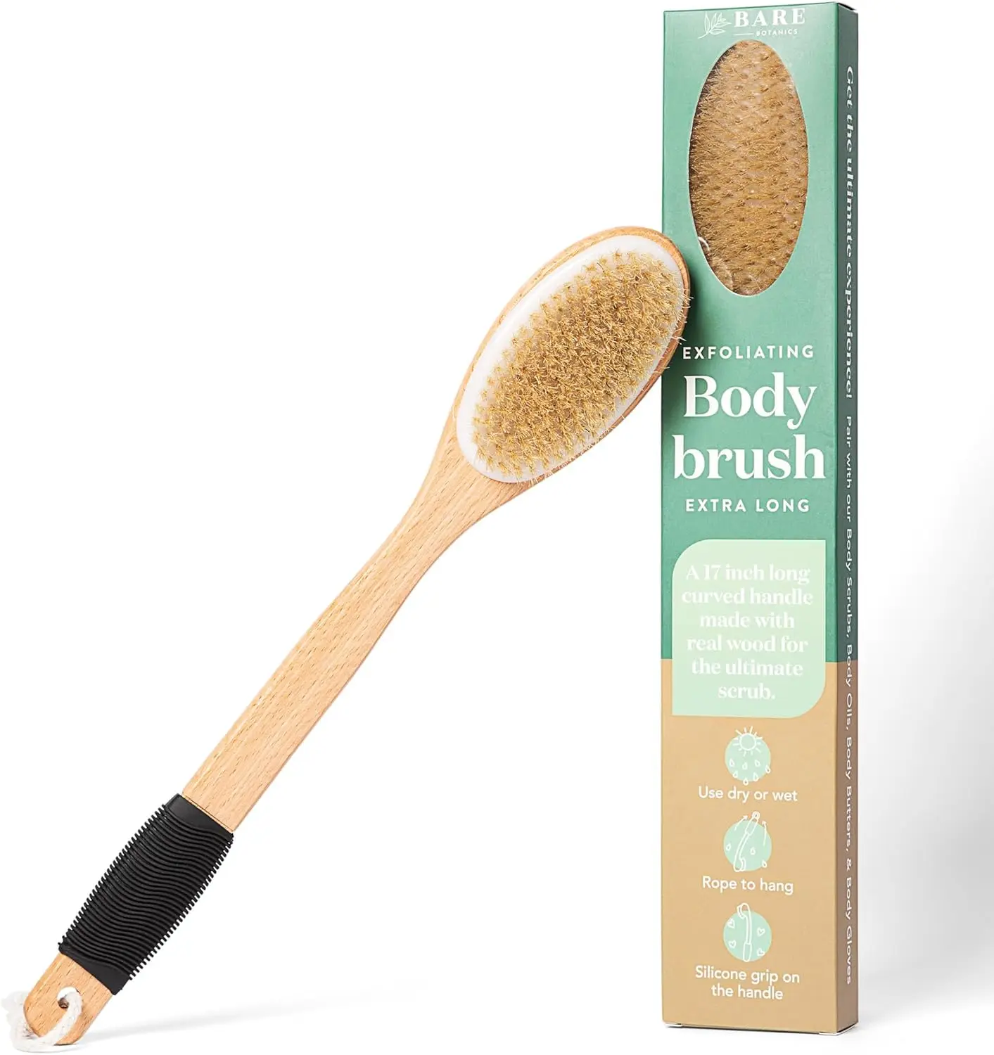 17" Dry Brushing Body Brush - Medium Firmness, Ergonomic Curved Handle, Extra Long Back Scrubber for Shower
17" Dry Brushing Body Brush - Medium Firmness, Ergonomic Curved Handle, Extra Long Back Scrubber for Shower
