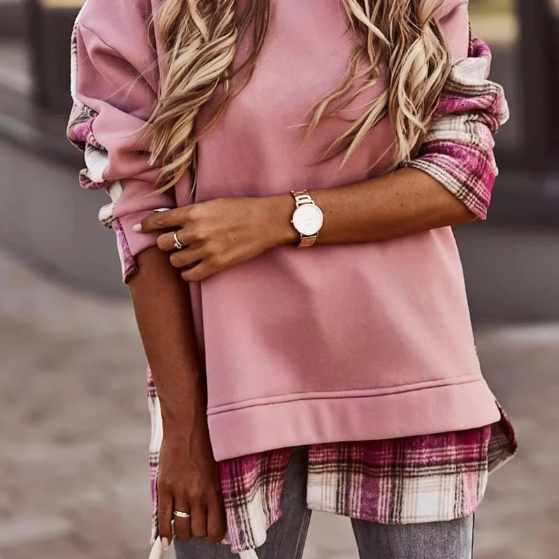 Sweatshirts Women Tops Hoodies Full Sleeve Casual Loose Y2k Streetwear Top Plaid Elegant Splice Simple Sweatshirt Spring 2025
Sweatshirts Women Tops Hoodies Full Sleeve Casual Loose Y2k Streetwear Top Plaid Elegant Splice Simple Sweatshirt Spring 2025