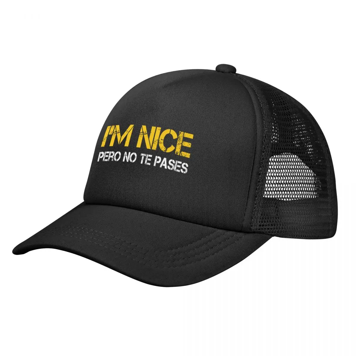 I'm Nice Pero No te Pases - Funny Shirt Baseball Cap birthday Brand Man cap Designer Hat Sunscreen Girl'S Hats Men's
I'm Nice Pero No te Pases - Funny Shirt Baseball Cap birthday Brand Man cap Designer Hat Sunscreen Girl'S Hats Men's