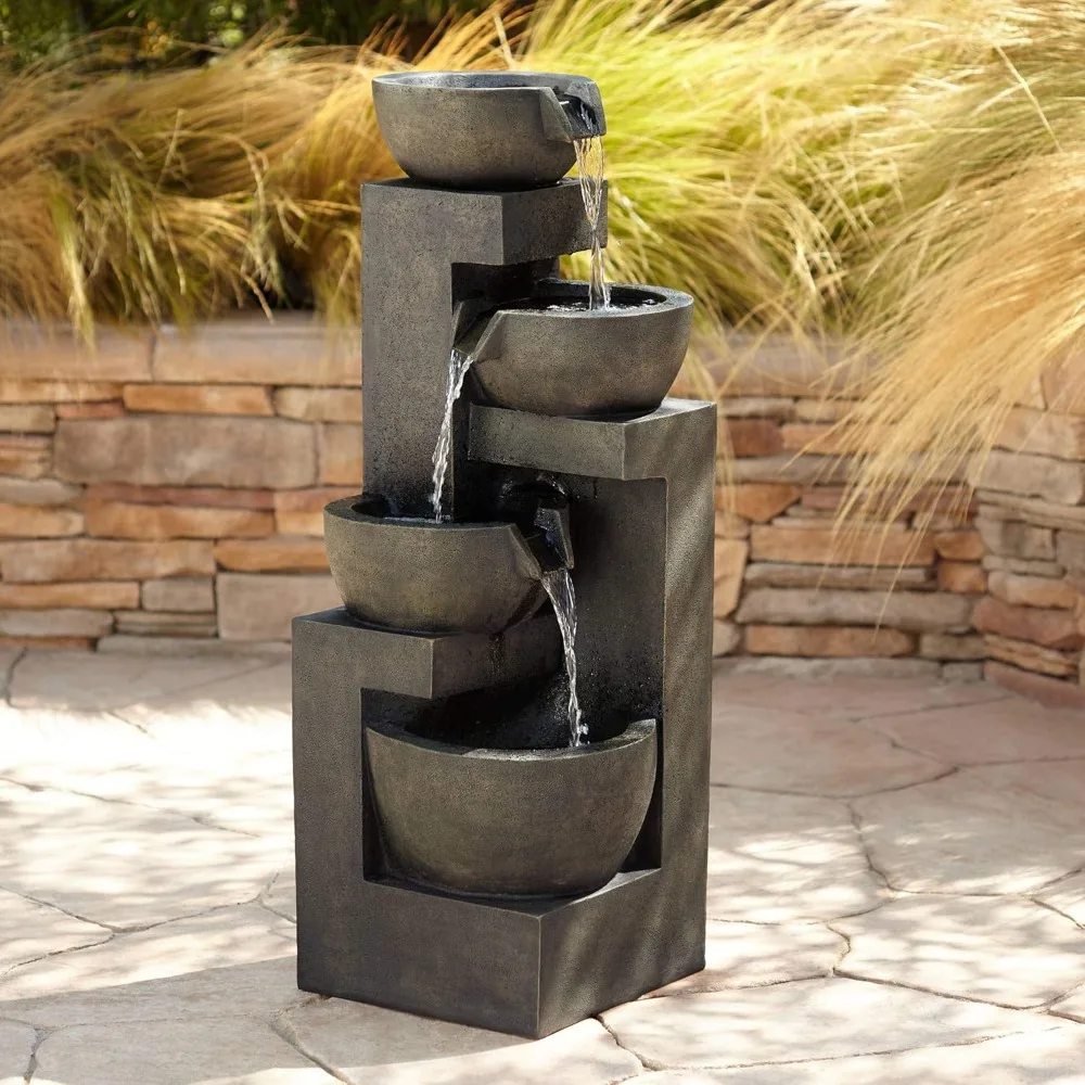 42" High Large Modern Indoor Outdoor Decor Gray Faux Stone Floor Fountain Light LED Waterfall Cascading Standing Water Feature
42" High Large Modern Indoor Outdoor Decor Gray Faux Stone Floor Fountain Light LED Waterfall Cascading Standing Water Feature