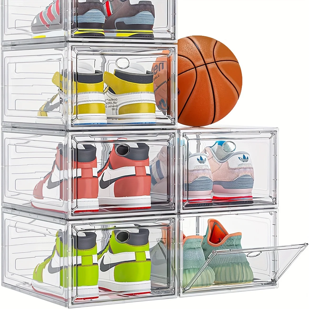 6-Piece Clear Shoe Rack, Stackable Wardrobe Shoe Rack, Professional Grade Shoe Rack with Magnetic Door. Boot and Hat Storage
6-Piece Clear Shoe Rack, Stackable Wardrobe Shoe Rack, Professional Grade Shoe Rack with Magnetic Door. Boot and Hat Storage