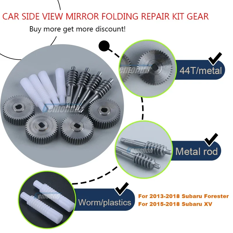 2-50pcs Car POWER FOLD MIRROR REPAIR gears 44T For Subaru Forester XV metal plastics replacement KIT tools car accessories DIY
2-50pcs Car POWER FOLD MIRROR REPAIR gears 44T For Subaru Forester XV metal plastics replacement KIT tools car accessories DIY