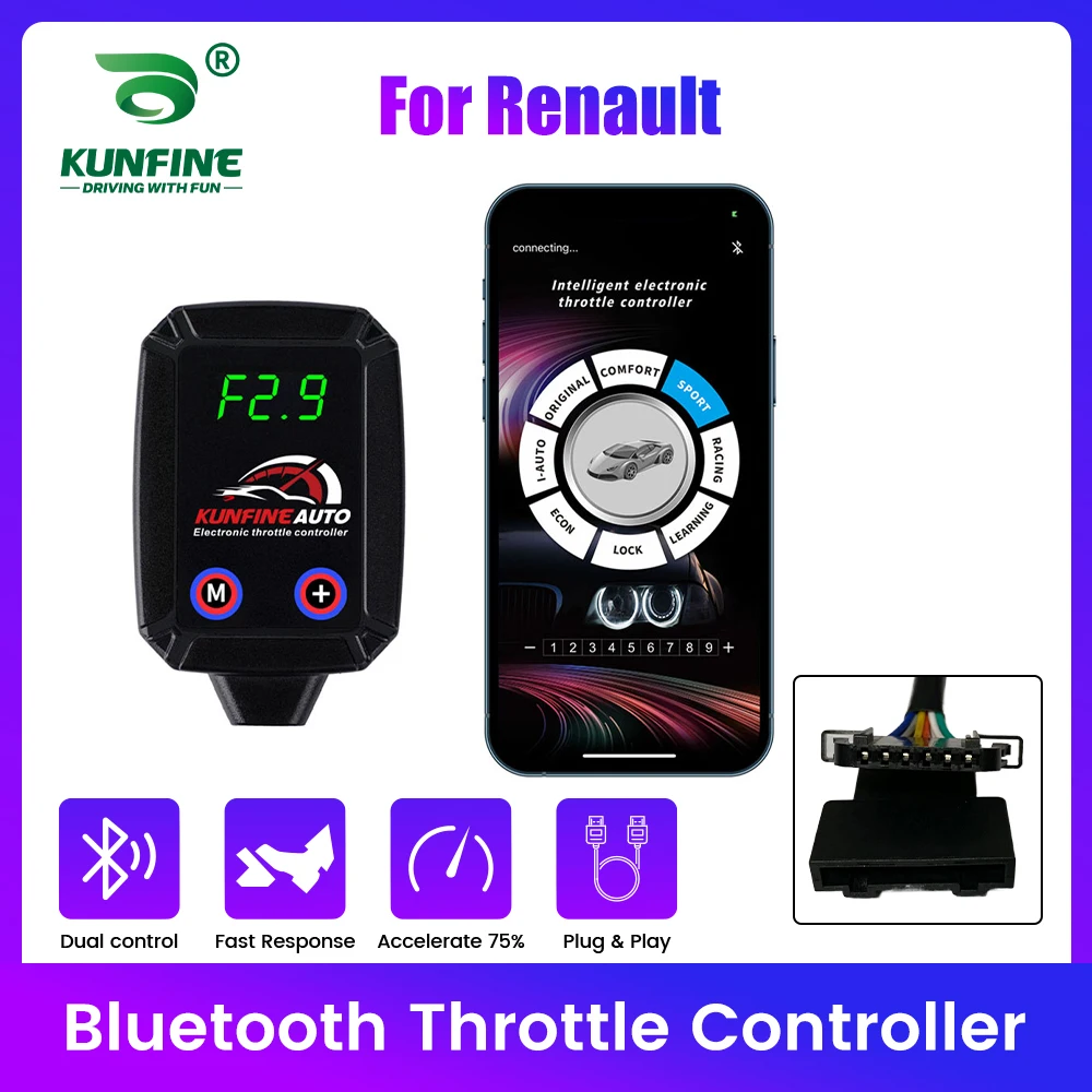 Bluetooth Throttle Controller For Renault Electronic Accelerator Potent Booster with APP & Dual Control Tuning Partsr
Bluetooth Throttle Controller For Renault Electronic Accelerator Potent Booster with APP & Dual Control Tuning Partsr
