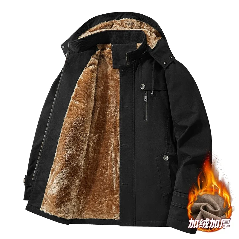 Men's Winter Jacket Fleece Linning Outdoor Parka Hooded Windbreaker Jacket Mens Fashion Hooded Outdoor Windproof Coat Parkas
Men's Winter Jacket Fleece Linning Outdoor Parka Hooded Windbreaker Jacket Mens Fashion Hooded Outdoor Windproof Coat Parkas