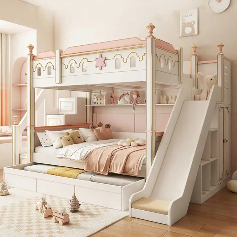 Deluxe Princess Design Wooden Children's Bed Set MDF Girls Room Furniture Modern Home Boys Bedroom Double Wooden Children's Bunk 
Deluxe Princess Design Wooden Children's Bed Set MDF Girls Room Furniture Modern Home Boys Bedroom Double Wooden Children's Bunk