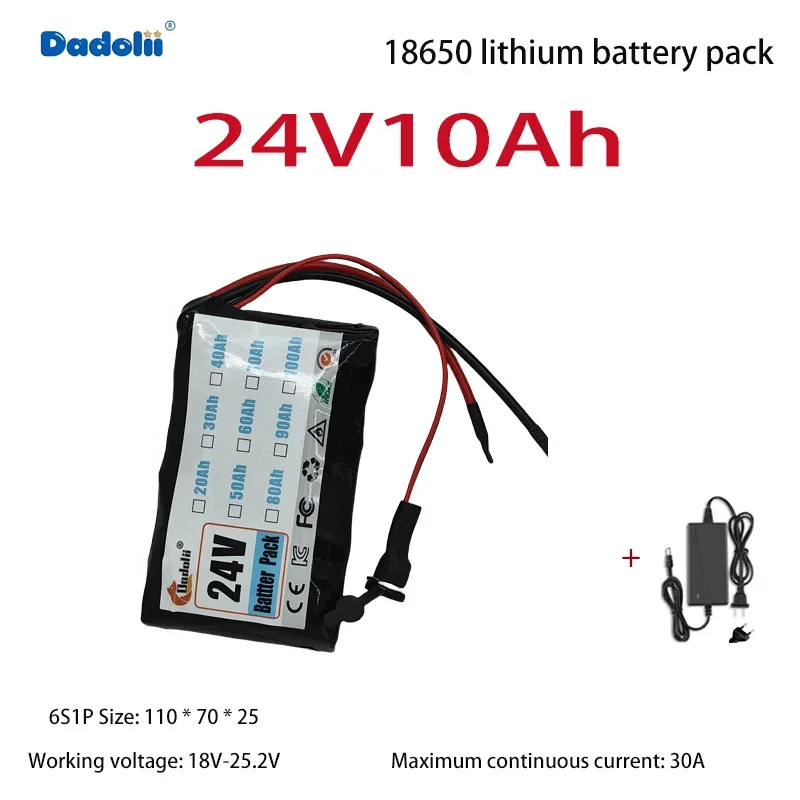 Литиевый аккумулятор 24V10Ah 6S1P, новые аккумуляторные элементы с 12 000 зарядами и расширенным сроком службы
Литиевый аккумулятор 24V10Ah 6S1P, новые аккумуляторные элементы с 12 000 зарядами и расширенным сроком службы