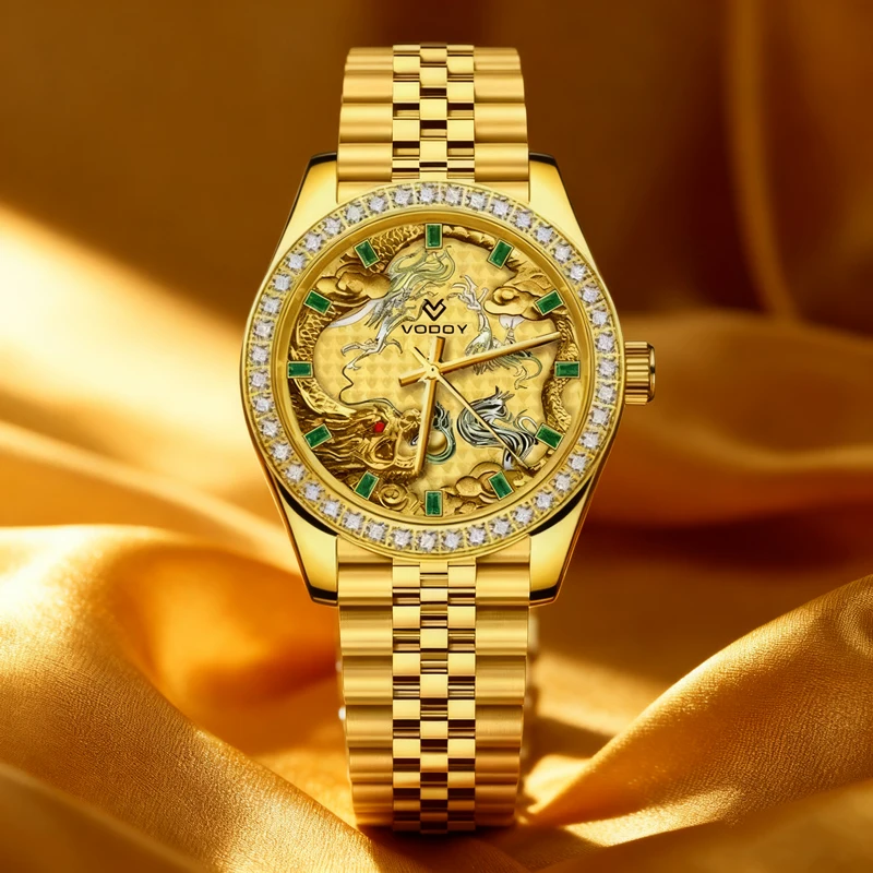 Featured Dragon Pattern Dial Men's Watches Top Brand Luxury Gold Stainless Steel Original Automatic Mechanical Wristwatch Men
Featured Dragon Pattern Dial Men's Watches Top Brand Luxury Gold Stainless Steel Original Automatic Mechanical Wristwatch Men