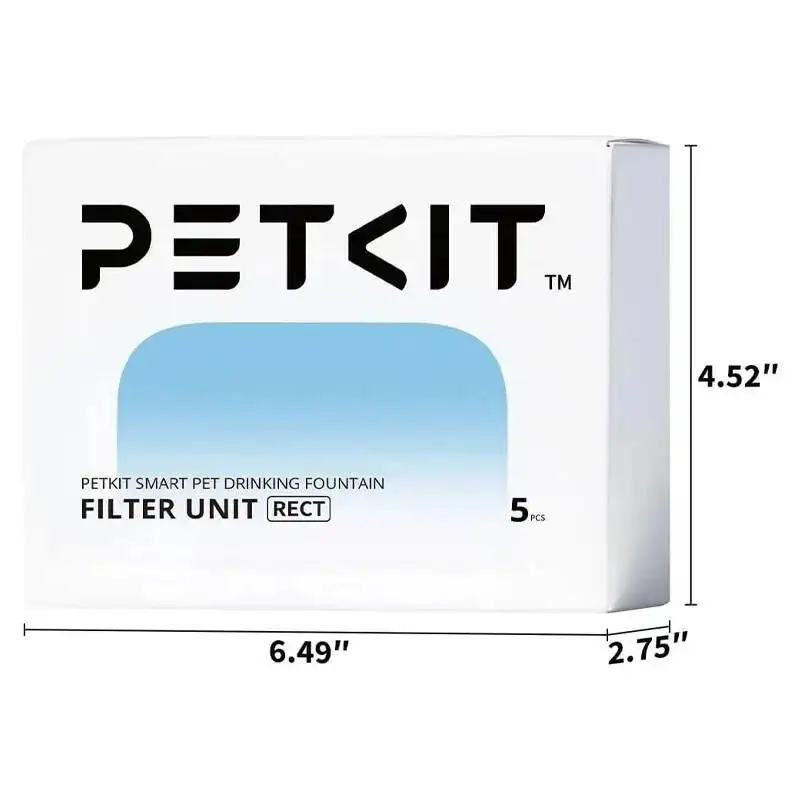 PETKIT Filter Unit Rect EVERSWEET MAX Cordless Water Replacement For 105 Fl Oz/3L Automatic Cat Fountain, 5 Pack
PETKIT Filter Unit Rect EVERSWEET MAX Cordless Water Replacement For 105 Fl Oz/3L Automatic Cat Fountain, 5 Pack