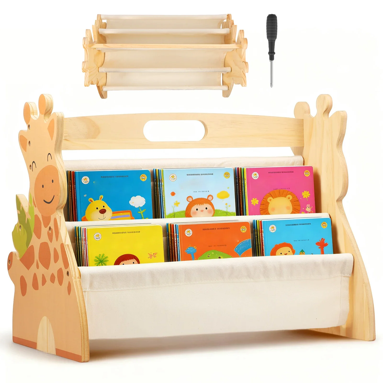 Kid Bookshelf Double Sided 4 Tier Portable Wood Toddler Montessori Bookshelf Storage Holder for Room Nursery Bedroom Playroom
Kid Bookshelf Double Sided 4 Tier Portable Wood Toddler Montessori Bookshelf Storage Holder for Room Nursery Bedroom Playroom