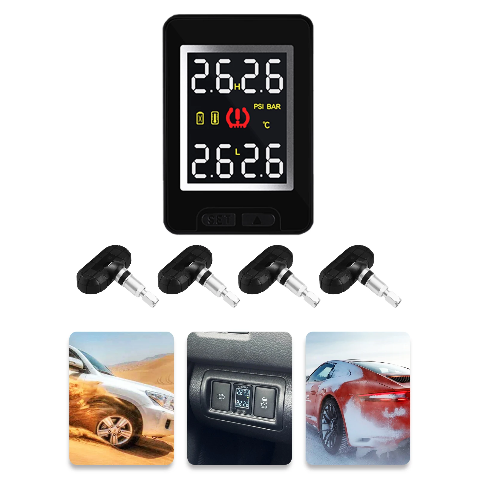Hot Sale Universal Digital Security Alarm Tyre Pressure mon itoring System TPMS Sensor for Toyo ta ma zda Nissan Honda
Hot Sale Universal Digital Security Alarm Tyre Pressure mon itoring System TPMS Sensor for Toyo ta ma zda Nissan Honda