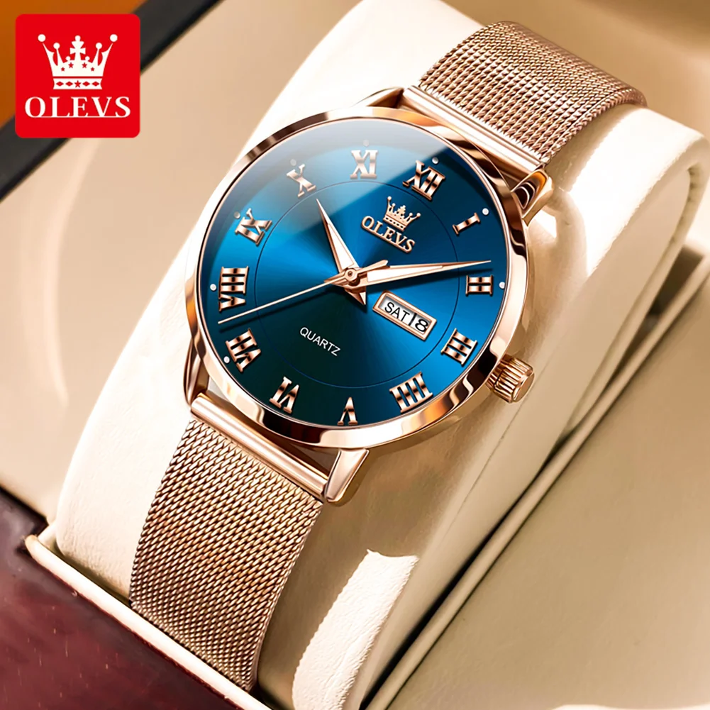 OLEVS 2920 Quartz Wristwatch for Women Mesh Strap Dual Calendar Waterproof Luminious Elegant Ladies Dress Watch
OLEVS 2920 Quartz Wristwatch for Women Mesh Strap Dual Calendar Waterproof Luminious Elegant Ladies Dress Watch