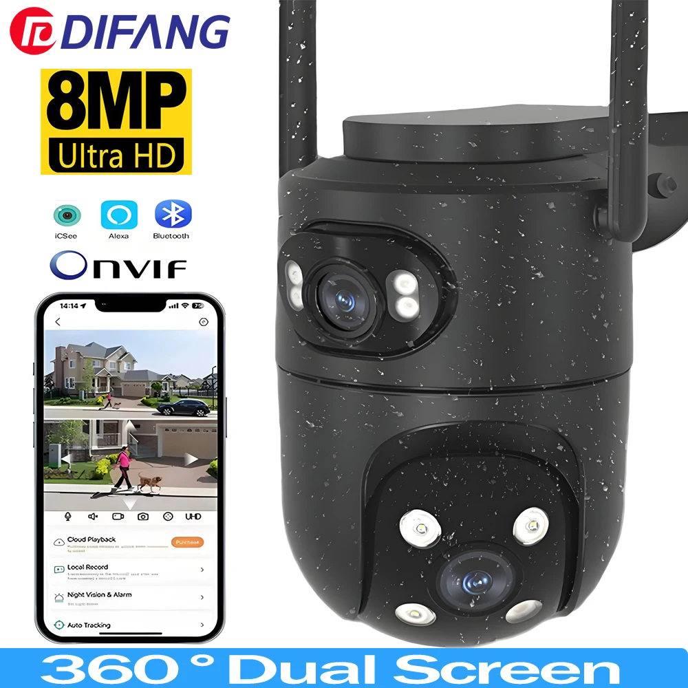 4K 8MP WiFi Camera Outdoor PTZ Dual Screen 360° Wireless Surveillance CCTV Ai Track Alexa Buletooth ICsee Home Security Camera
4K 8MP WiFi Camera Outdoor PTZ Dual Screen 360° Wireless Surveillance CCTV Ai Track Alexa Buletooth ICsee Home Security Camera