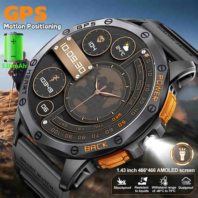 LIGE New GPS Smart Watch Men 1.43'' AMOLED Screen Flashlight Outdoor Sports Bluetooth Call Watch 530mAh Compass Smartwatch 2025
LIGE New GPS Smart Watch Men 1.43'' AMOLED Screen Flashlight Outdoor Sports Bluetooth Call Watch 530mAh Compass Smartwatch 2025