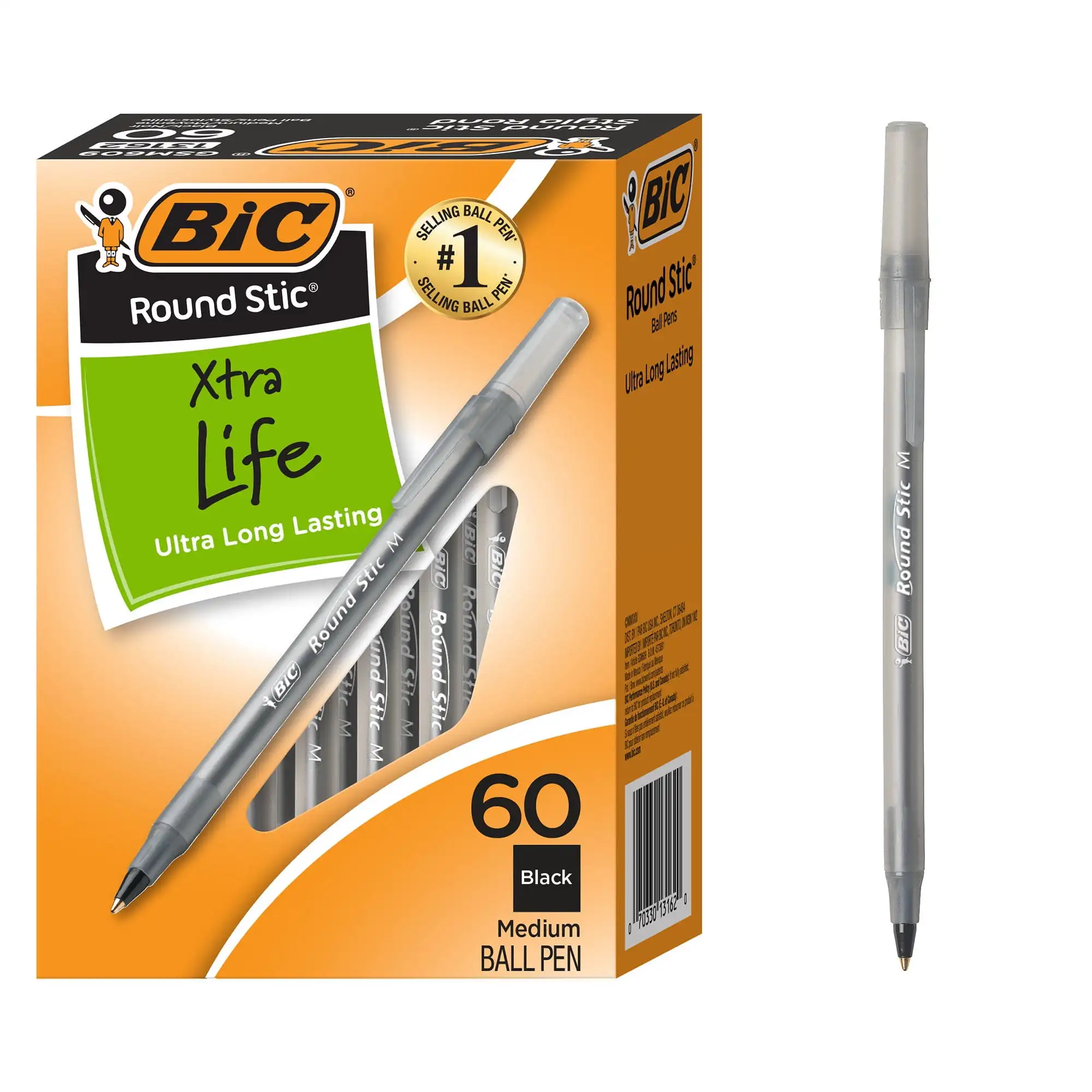 Шариковая ручка BIC Round Stic Xtra Life Value Pack, Stick, средний размер 1 мм, черные чернила, полупрозрачный морозный ствол, 60 шт./кор.
Шариковая ручка BIC Round Stic Xtra Life Value Pack, Stick, средний размер 1 мм, черные чернила, полупрозрачный морозный ствол, 60 шт./кор.