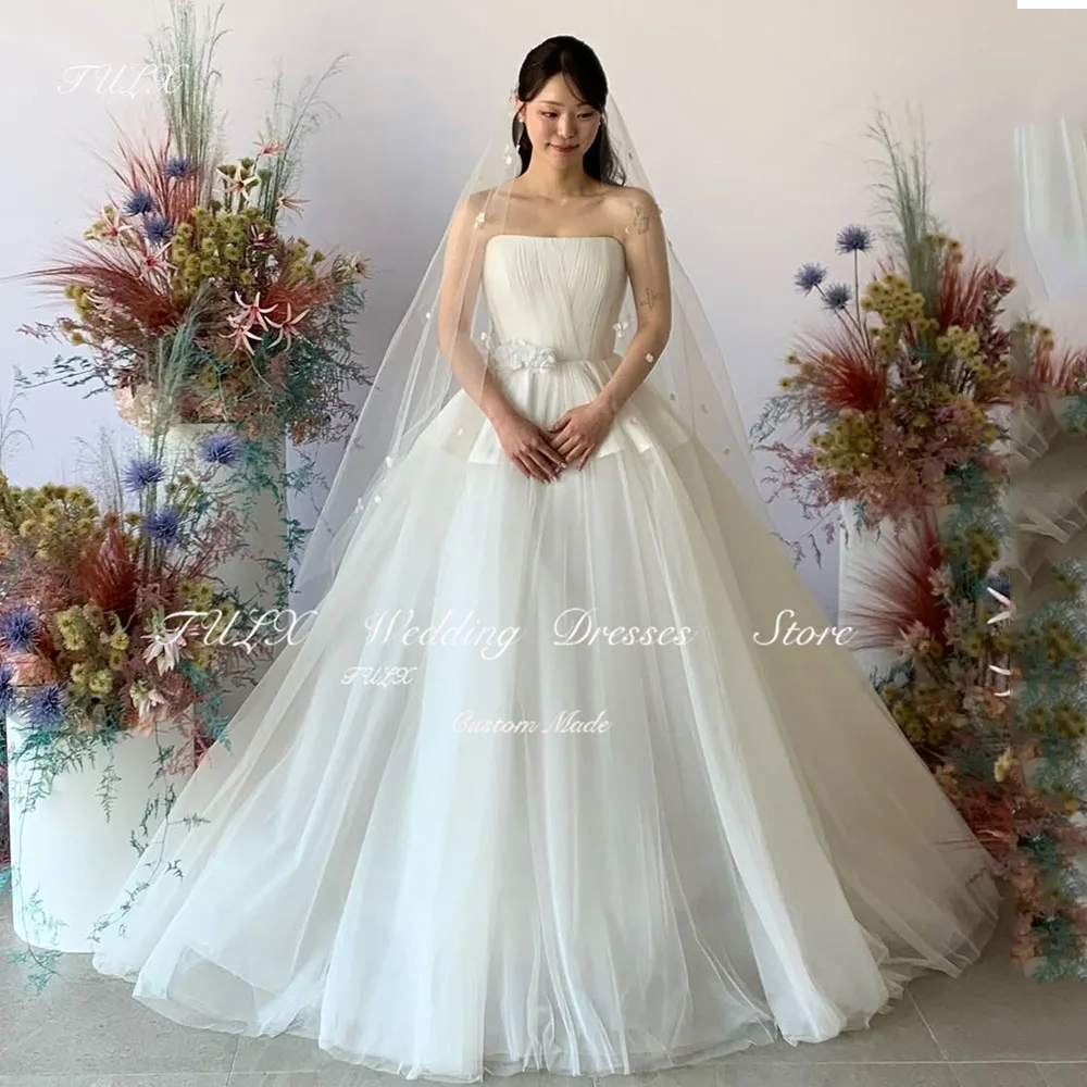 TULX Luxury Strapless Wedding Dress Korea Photo Shoot Tulle Pleat Bridal Gowns Corset Floor Length Tiered 웨딩드레스 Customized 2025
TULX Luxury Strapless Wedding Dress Korea Photo Shoot Tulle Pleat Bridal Gowns Corset Floor Length Tiered 웨딩드레스 Customized 2025