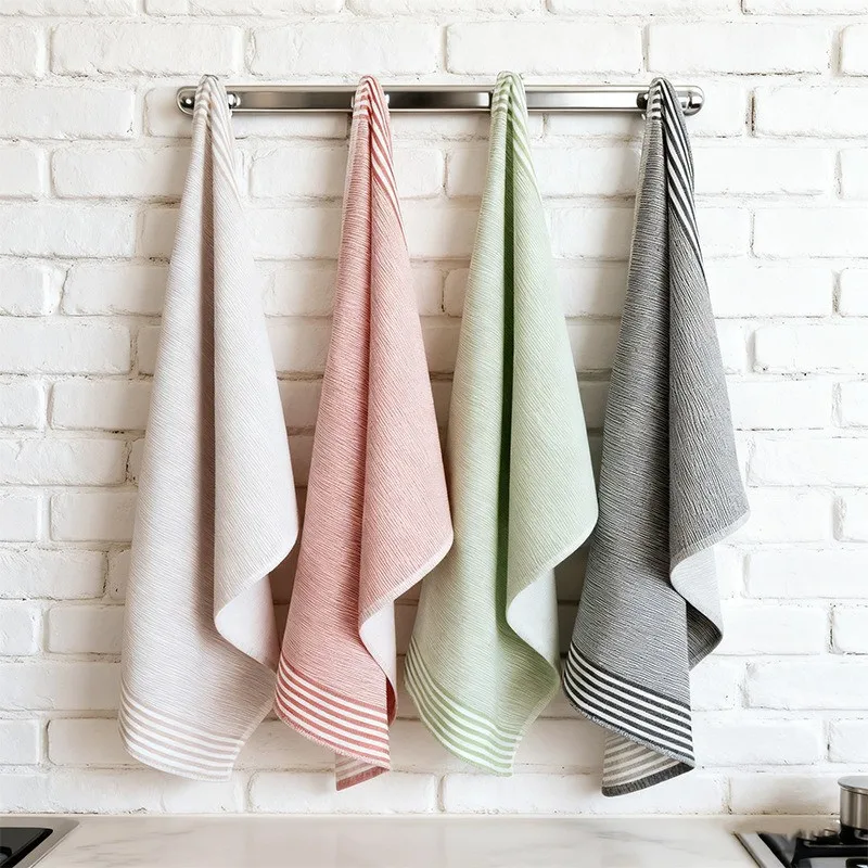 1Pc 45x65cm Nordic Simple Style Cotton Striped Table Napkin Kitchen Tea Towel Scouring Pad Dishwashing Cloth
1Pc 45x65cm Nordic Simple Style Cotton Striped Table Napkin Kitchen Tea Towel Scouring Pad Dishwashing Cloth