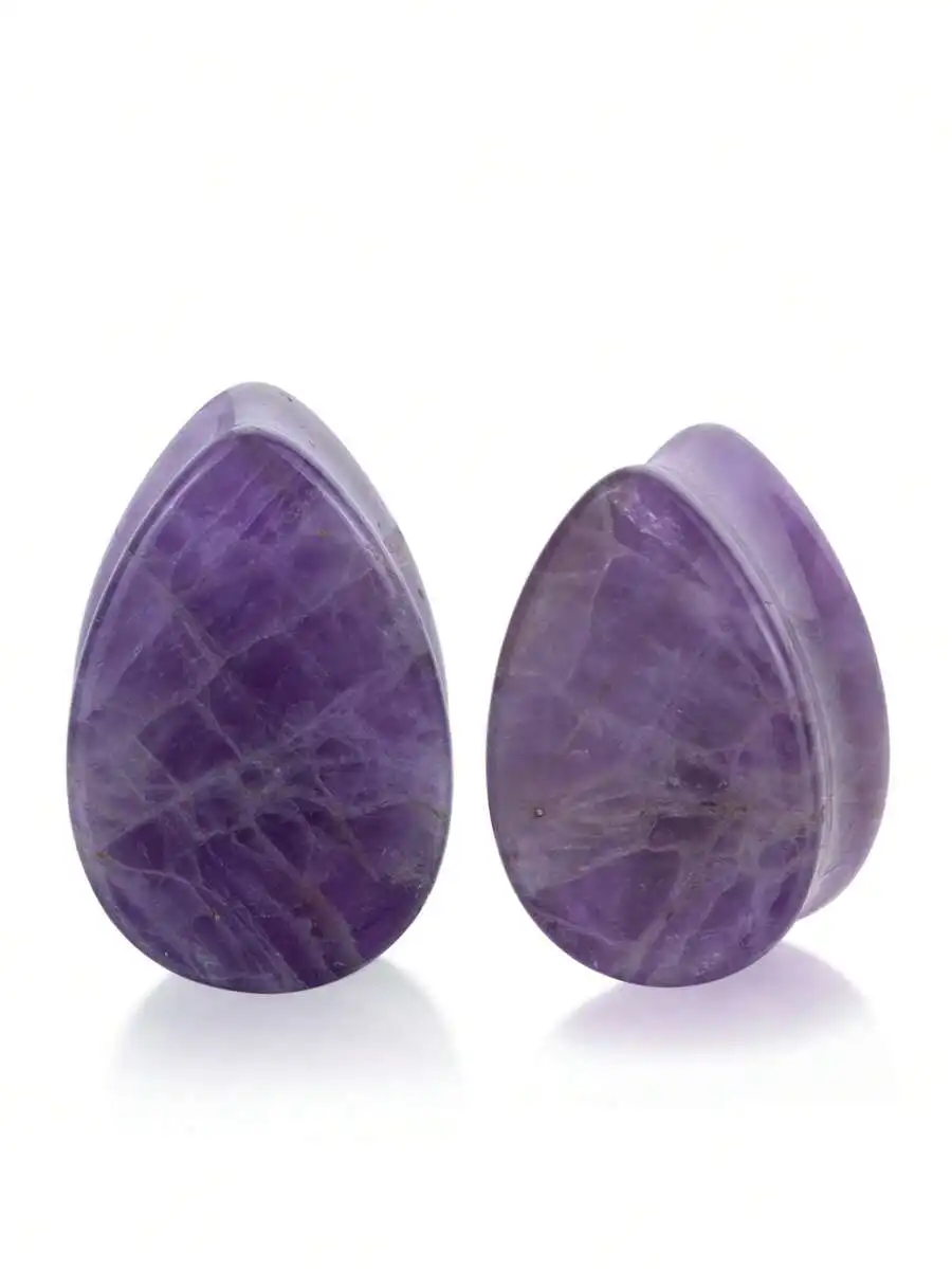 1 Pair Natural Amethyst Teardrop Ear Gauges Unisex Bohemian Rock Style Stone Plug Jewelry
1 Pair Natural Amethyst Teardrop Ear Gauges Unisex Bohemian Rock Style Stone Plug Jewelry