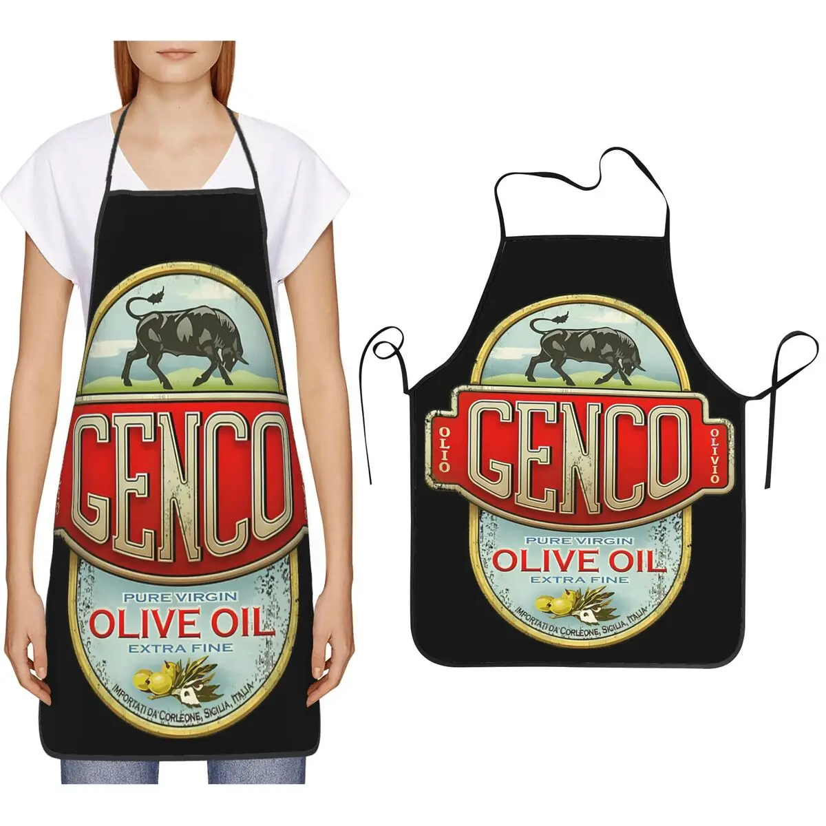 Фартуки The Godfather Genco Olive Oil Co, фартуки для шеф-повара, кулинарии, кухни, водонепроницаемый нагрудник, кухонный сарафан для уборки для женщин и мужчин 
Фартуки The Godfather Genco Olive Oil Co, фартуки для шеф-повара, кулинарии, кухни, водонепроницаемый нагрудник, кухонный сарафан для уборки для женщин и мужчин