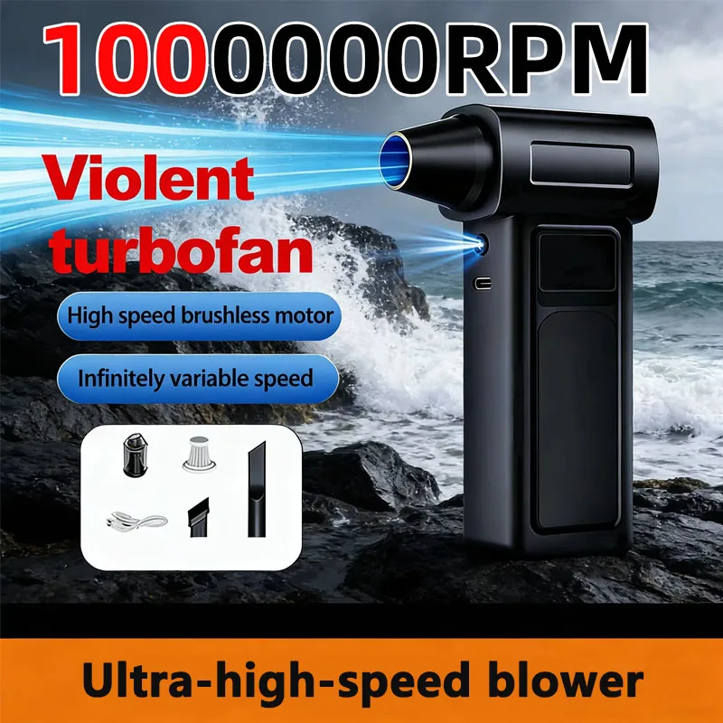 Сверхмощный вентилятор 1 000 000 об/мин, 2-в-1, перезаряжаемый через Type-C, бесщеточный турбовентилятор, портативный, с сильным потоком воздуха, для сбора пыли
Сверхмощный вентилятор 1 000 000 об/мин, 2-в-1, перезаряжаемый через Type-C, бесщеточный турбовентилятор, портативный, с сильным потоком воздуха, для сбора пыли