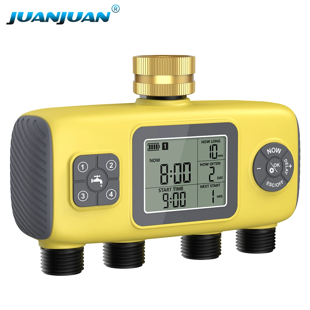 Garden Irrigation Water Timer 4 Zone Automatic Irrigation Controller Programmable Flower Watering System Timed Water Valve 
Garden Irrigation Water Timer 4 Zone Automatic Irrigation Controller Programmable Flower Watering System Timed Water Valve