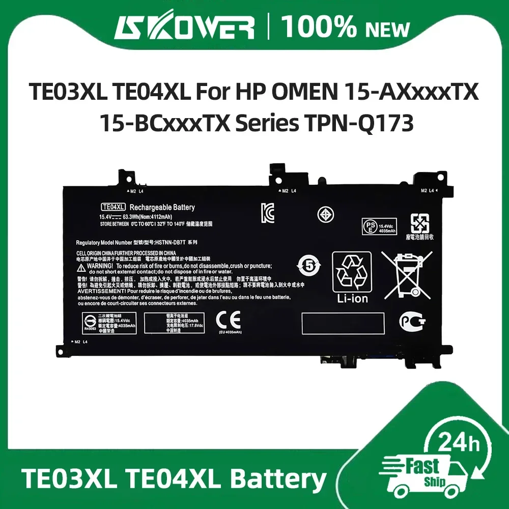 TE04XL 905175-271 Laptop Battery For HP Pavilion Omen 15-BC200 15-AX200 905277-855 TPN-Q193 Q173 15-AX207 AX216 15-BC013 TE03XL
TE04XL 905175-271 Laptop Battery For HP Pavilion Omen 15-BC200 15-AX200 905277-855 TPN-Q193 Q173 15-AX207 AX216 15-BC013 TE03XL