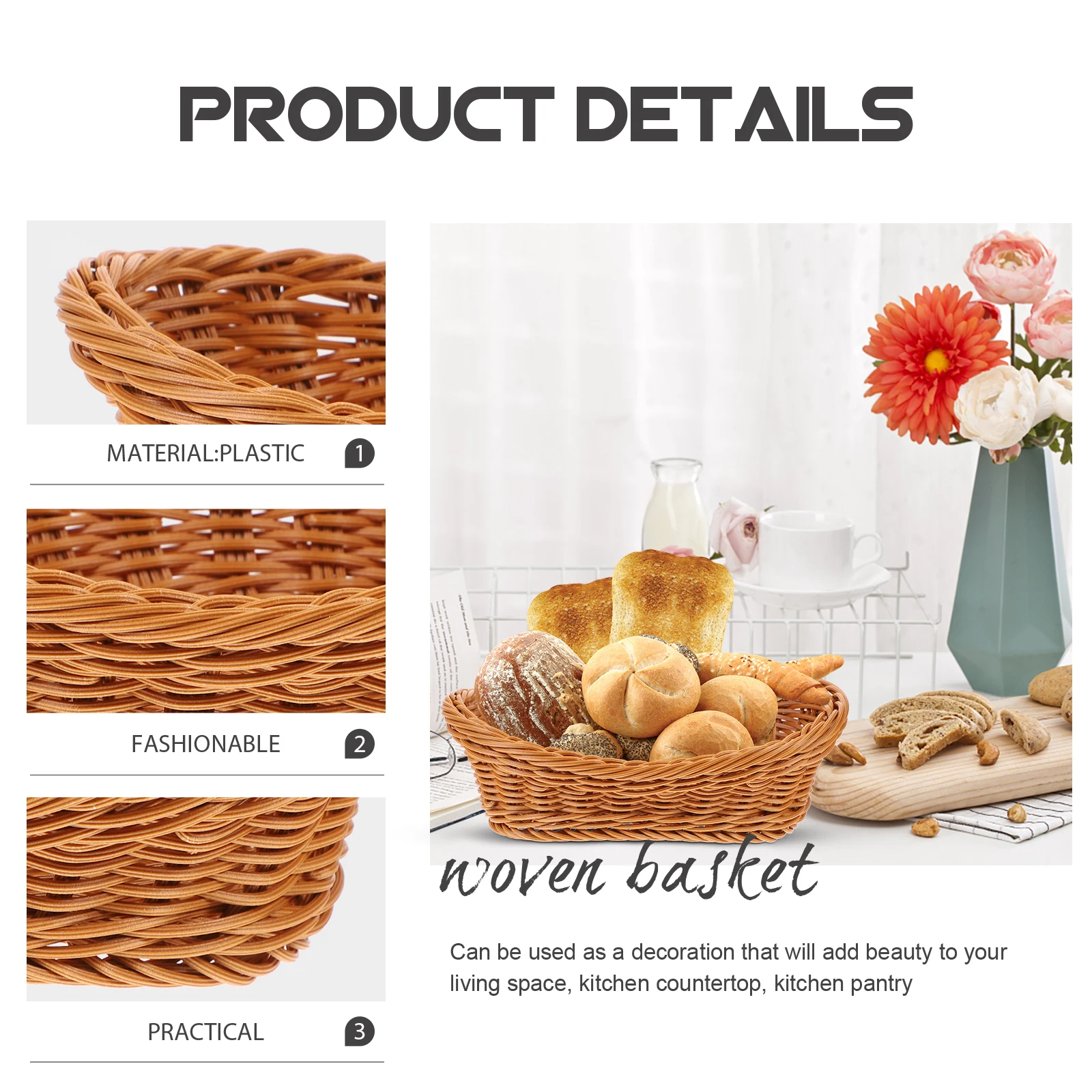 Woven Multi function Storage Breads Holder Snacks Fruits Basket Household Fruit Container Imitation Rattan Kitchen PARTY Bread
Woven Multi function Storage Breads Holder Snacks Fruits Basket Household Fruit Container Imitation Rattan Kitchen PARTY Bread