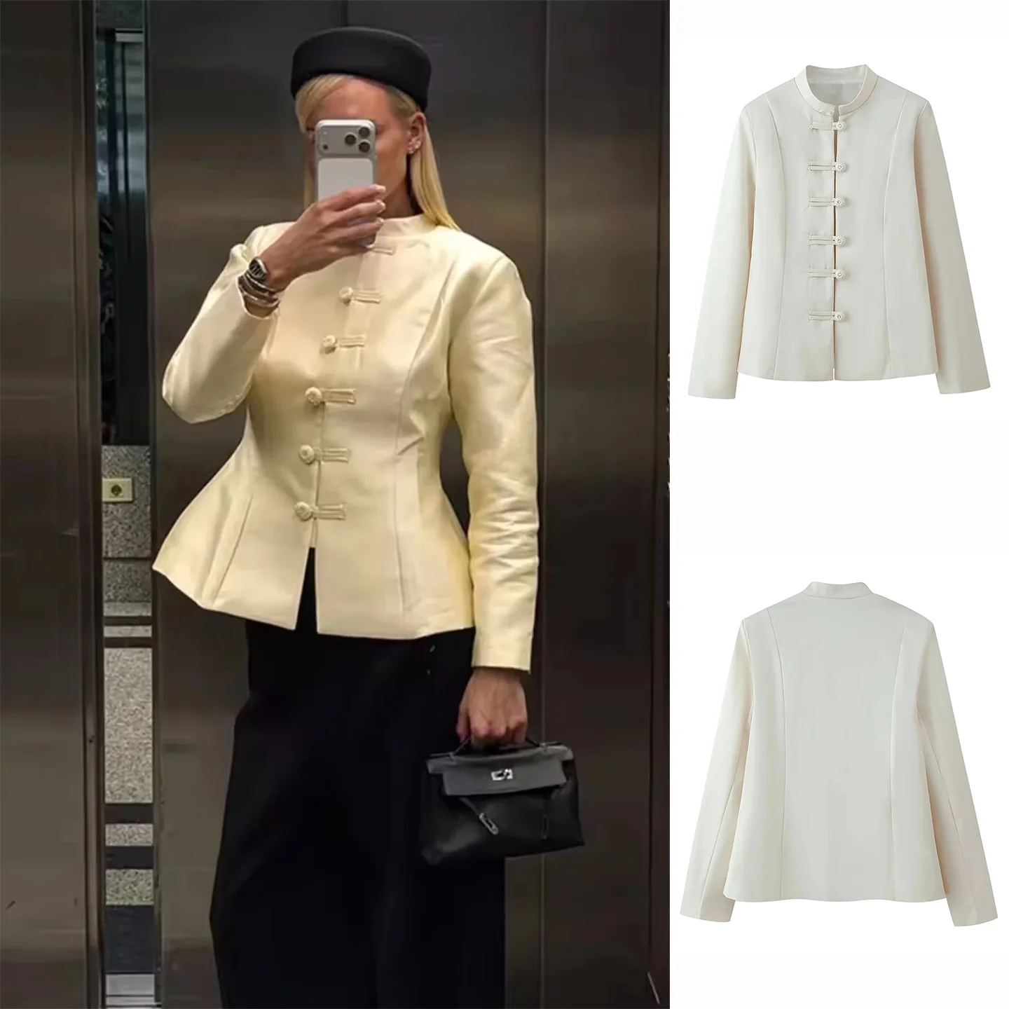 Spring New plus Size Women's Chinese Style Slim Fit Jacket Stand Collar Long Sleeve Button up Waist Cinching Short Coat
Spring New plus Size Women's Chinese Style Slim Fit Jacket Stand Collar Long Sleeve Button up Waist Cinching Short Coat