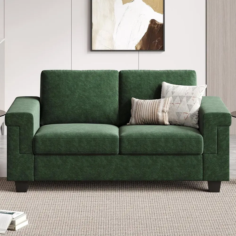 64 Deep Seating 2-Person Sofa in Green with Comfortable Upholstery and Armrests for Living Room
64 Deep Seating 2-Person Sofa in Green with Comfortable Upholstery and Armrests for Living Room