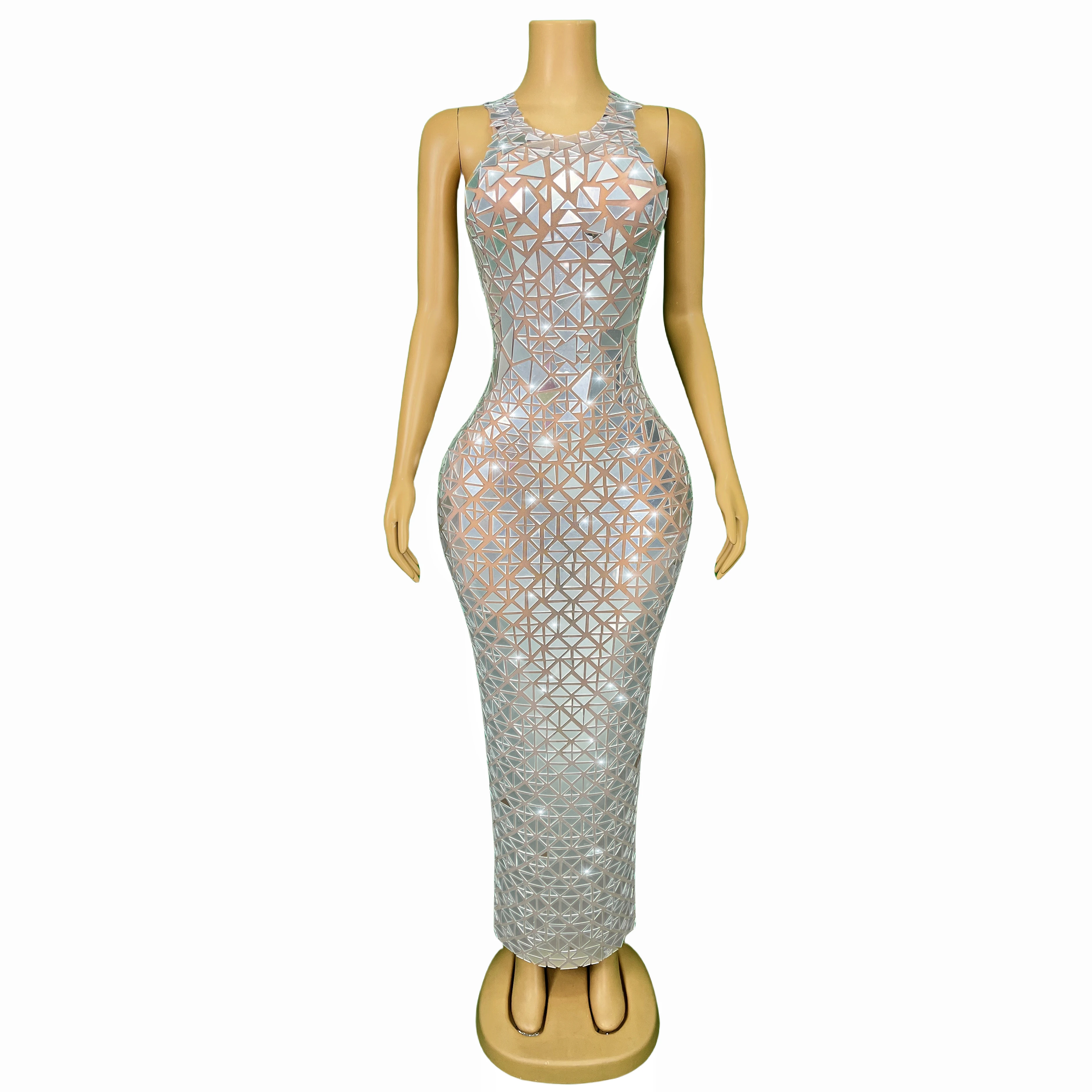 Fashion Design Luxury Silver Mirrors Dress Birthday Celebrate Shining Sexy Dance Outfit Party Collections huangjinjia
Fashion Design Luxury Silver Mirrors Dress Birthday Celebrate Shining Sexy Dance Outfit Party Collections huangjinjia