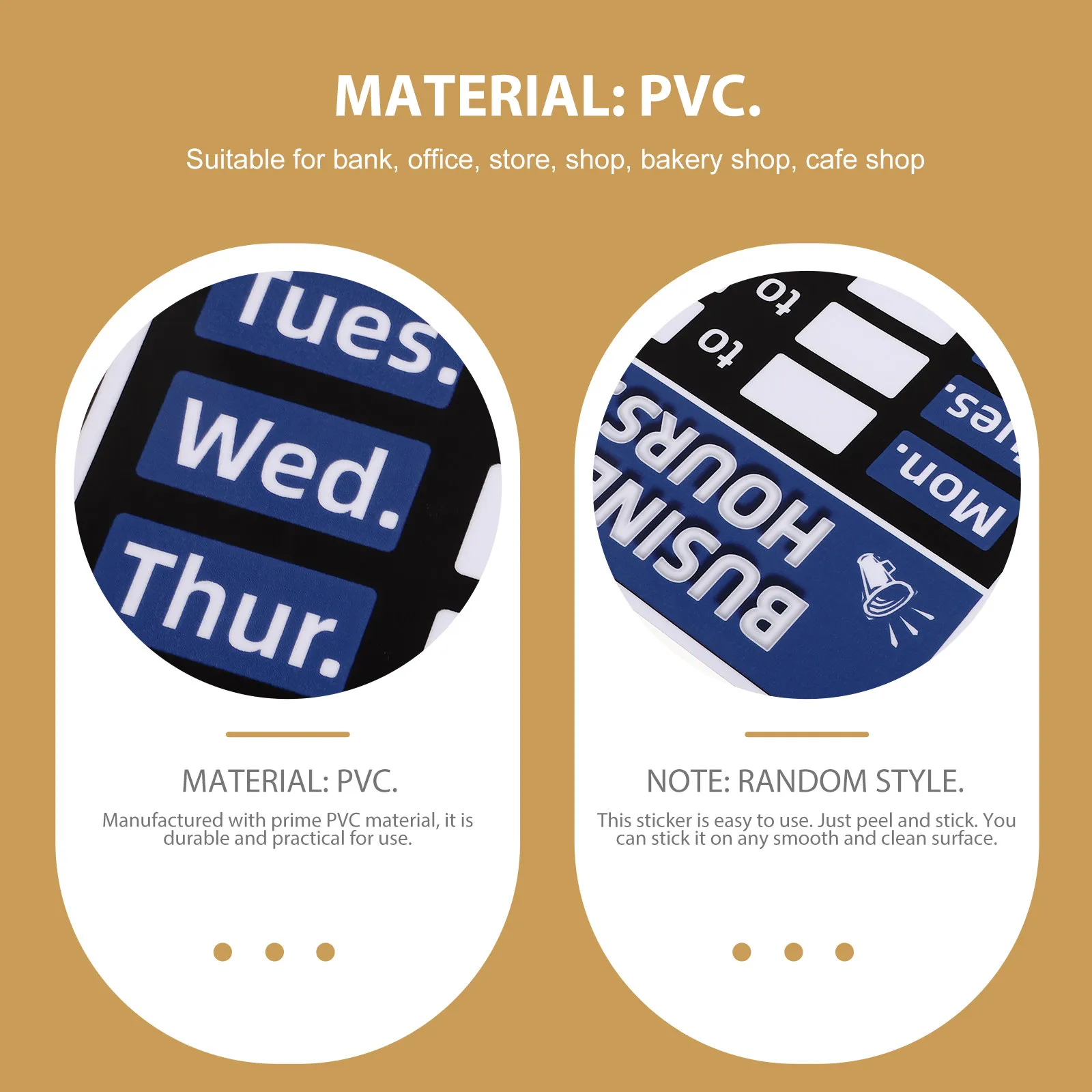 Business Hours Sign PVC Rewritable Strong Adhesive Sun Proof Opening Stickers for Store Shop Bank Office Cafe Restaurant
Business Hours Sign PVC Rewritable Strong Adhesive Sun Proof Opening Stickers for Store Shop Bank Office Cafe Restaurant